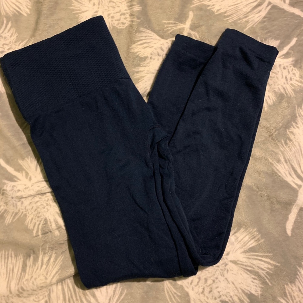Blue athletic leggings